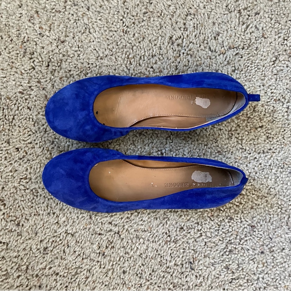 Audrey Brooke Blue Suede Ballet Flats Sz 8